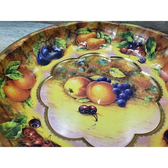 Daher Decorated Ware Round Metal Tin Fruit Tray Dish England - Picture 2 of 7